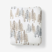 Holiday Print Classic Ultra-Cozy Cotton Flannel Fitted Bed Sheet - Evening Forest, Twin XL,Evening Forest