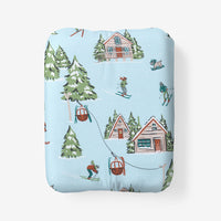 Holiday Print Classic Ultra-Cozy Cotton Flannel Fitted Bed Sheet - Winter Day, Twin XL,Winter Day