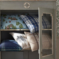 Holiday Print Classic Ultra-Cozy Cotton Flannel Fitted Bed Sheet - Winter Day, Twin XL,Winter Day