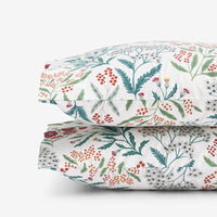 Holiday Print Classic Ultra-Cozy Cotton Flannel Pillowcase Set - Floral Spray, Standard,Floral Spray