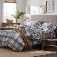Holiday Print Classic Ultra-Cozy Cotton Flannel Duvet Cover - Deer Path, Twin/Twin XL,Deer Path