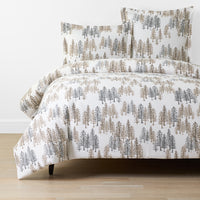 Holiday Print Classic Ultra-Cozy Cotton Flannel Duvet Cover - Evening Forest, Twin/Twin XL,Evening Forest