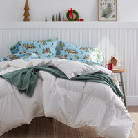 Holiday Print Classic Ultra-Cozy Cotton Flannel Duvet Cover - Winter Day, Twin/Twin XL,Winter Day