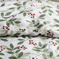 Holiday Print Classic Ultra-Cozy Cotton Flannel Duvet Cover - Berries and Leaves, Twin/Twin XL,Berries and Leaves