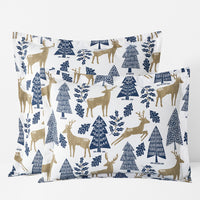 Holiday Print Classic Ultra-Cozy Cotton Flannel Sham - Deer Path, Standard,Deer Path