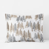 Holiday Print Classic Ultra-Cozy Cotton Flannel Sham - Evening Forest, Standard,Evening Forest
