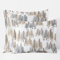 Holiday Print Classic Ultra-Cozy Cotton Flannel Sham - Evening Forest, Standard,Evening Forest
