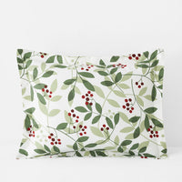 Holiday Print Classic Ultra-Cozy Cotton Flannel Sham - Berries and Leaves, Standard,Berries and Leaves