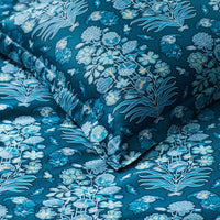 Nawab Floral Premium Smooth Sateen Reversible Sham - Blue Multi, Standard,Blue Multi