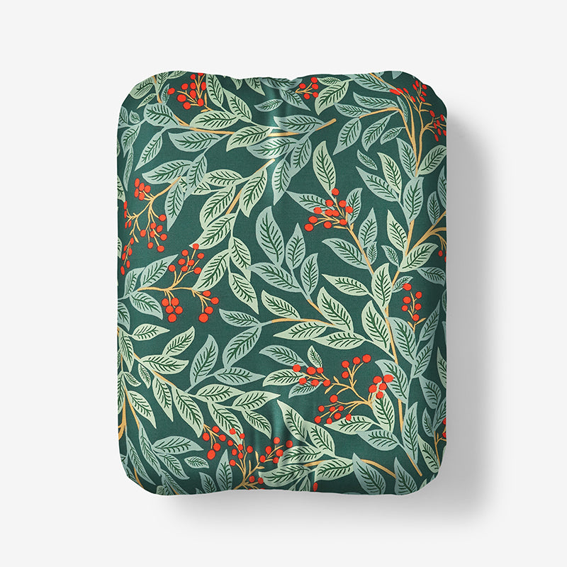 Willowberry Classic Cool Cotton Percale Fitted Bed Sheet - Green, Twin,Green