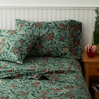 Willowberry Classic Cool Cotton Percale Fitted Bed Sheet - Green, Twin,Green