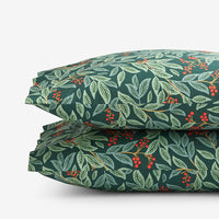 Willowberry Classic Cool Cotton Percale Pillowcase Set - Green, Standard,Green