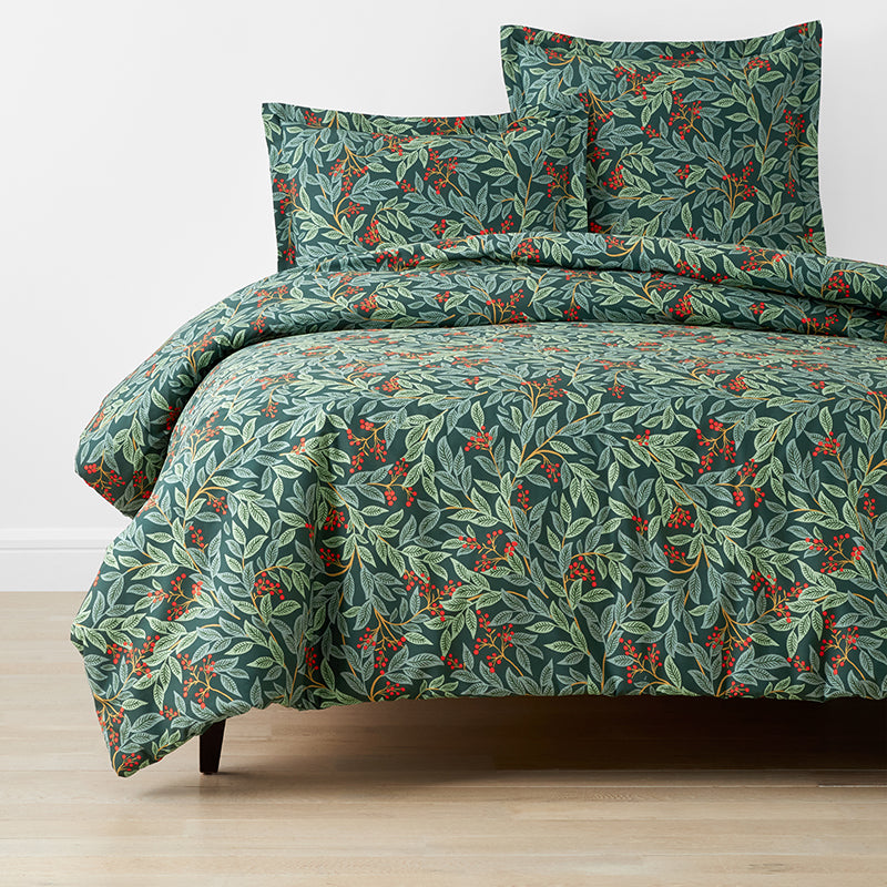 Willowberry Classic Cool Cotton Percale Duvet Cover - Green, Twin/Twin XL,Green