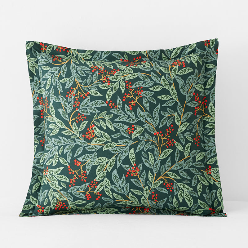 Willowberry Classic Cool Cotton Percale Sham - Green, Euro,Green