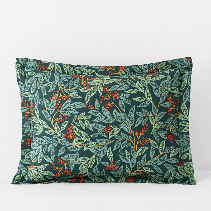 Willowberry Classic Cool Cotton Percale Sham - Green, Standard,Green