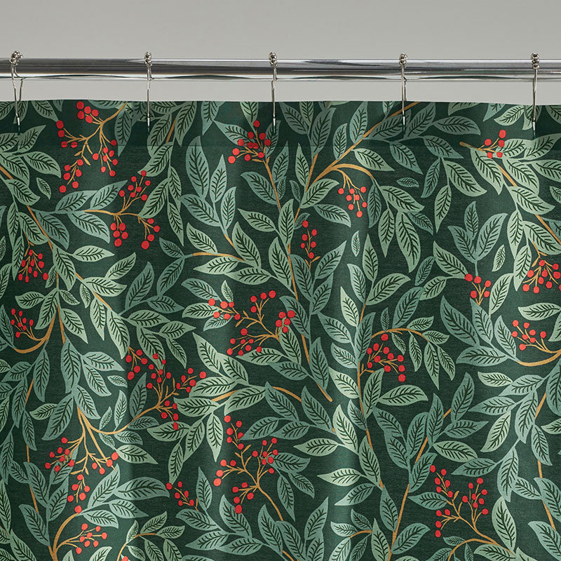 Willowberry Classic Cool Cotton Percale Shower Curtain - Green,Green