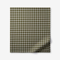 Classic Stripes and Plaids Cool Yarn-Dyed Cotton Percale Flat Bed Sheet - Windowpane Green, Twin/Twin XL,Windowpane Green