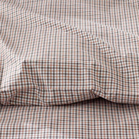 Classic Stripes and Plaids Cool Yarn-Dyed Cotton Percale Flat Bed Sheet - Mini Check Brown, Twin/Twin XL,Mini Check Brown