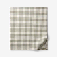 Classic Stripes and Plaids Cool Yarn-Dyed Cotton Percale Flat Bed Sheet - Mini Check Green, Twin/Twin XL,Mini Check Green