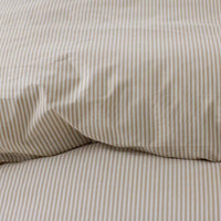 Classic Stripes and Plaids Cool Yarn-Dyed Cotton Percale Flat Bed Sheet - Stripe Tan, Twin/Twin XL,Stripe Tan