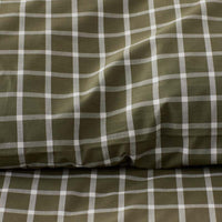 Classic Stripes and Plaids Cool Yarn-Dyed Cotton Percale Fitted Bed Sheet - Windowpane Green, Twin XL,Windowpane Green