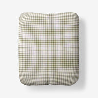 Classic Stripes and Plaids Cool Yarn-Dyed Cotton Percale Fitted Bed Sheet - Mini Check Green, Twin XL,Mini Check Green