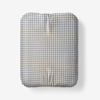 Classic Stripes and Plaids Cool Yarn-Dyed Cotton Percale Fitted Bed Sheet - Mini Check Blue, Twin XL,Mini Check Blue