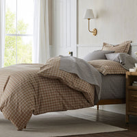 Classic Stripes and Plaids Cool Yarn-Dyed Cotton Percale Pillowcase Set - Mini Check Blue, Standard,Mini Check Blue