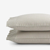 Classic Stripes and Plaids Cool Yarn-Dyed Cotton Percale Pillowcase Set - Mini Check Green, Standard,Mini Check Green