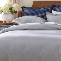 Classic Stripes and Plaids Cool Yarn-Dyed Cotton Percale Pillowcase Set - Stripe Blue, Standard,Stripe Blue