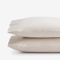 Classic Stripes and Plaids Cool Yarn-Dyed Cotton Percale Pillowcase Set - Stripe Tan, Standard,Stripe Tan