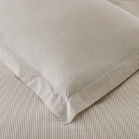 Mini-Check, Windowpane & Stripe Classic Cool Yarn-Dyed Cotton Percale Duvet Cover - Stripe Tan, Twin XL,Stripe Tan