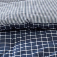 Classic Stripes and Plaids Cool Yarn-Dyed Cotton Percale Reversible Comforter - Windowpane Blue, Twin/Twin XL,Windowpane Blue