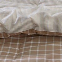 Classic Stripes and Plaids Cool Yarn-Dyed Cotton Percale Reversible Comforter - Windowpane Tan, Twin/Twin XL,Windowpane Tan