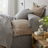 Classic Stripes and Plaids Cool Yarn-Dyed Cotton Percale Comforter - Mini Check Blue, Twin/Twin XL,Mini Check Blue