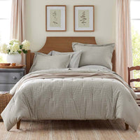 Classic Stripes and Plaids Cool Yarn-Dyed Cotton Percale Comforter - Mini Check Green, Twin/Twin XL,Mini Check Green