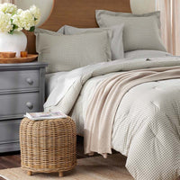Classic Stripes and Plaids Cool Yarn-Dyed Cotton Percale Comforter - Mini Check Green, Twin/Twin XL,Mini Check Green