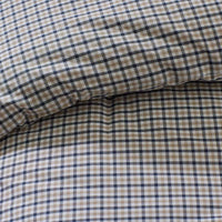 Classic Stripes and Plaids Cool Yarn-Dyed Cotton Percale Comforter - Mini Check Blue, Twin/Twin XL,Mini Check Blue