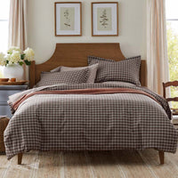 Classic Stripes and Plaids Cool Yarn-Dyed Cotton Percale Sham - Windowpane Brown, Standard,Windowpane Brown