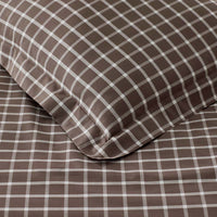 Classic Stripes and Plaids Cool Yarn-Dyed Cotton Percale Sham - Windowpane Brown, Standard,Windowpane Brown