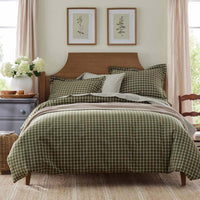 Classic Stripes and Plaids Cool Yarn-Dyed Cotton Percale Sham - Windowpane Green, Standard,Windowpane Green