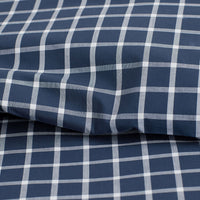 Classic Stripes and Plaids Cool Yarn-Dyed Cotton Percale Sham - Windowpane Blue, Standard,Windowpane Blue
