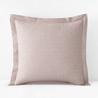 Classic Stripes and Plaids Cool Yarn-Dyed Cotton Percale Sham - Mini Check Brown, Euro,Mini Check Brown