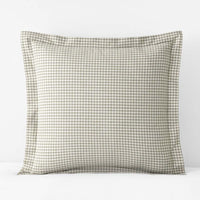 Classic Stripes and Plaids Cool Yarn-Dyed Cotton Percale Sham - Mini Check Green, Euro,Mini Check Green