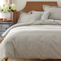 Classic Stripes and Plaids Cool Yarn-Dyed Cotton Percale Sham - Mini Check Green, Euro,Mini Check Green