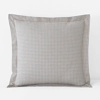 Classic Stripes and Plaids Cool Yarn-Dyed Cotton Percale Sham - Mini Check Blue, Euro,Mini Check Blue