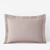 Classic Stripes and Plaids Cool Yarn-Dyed Cotton Percale Sham - Mini Check Brown, Standard,Mini Check Brown