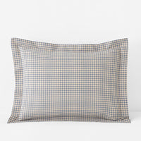 Classic Stripes and Plaids Cool Yarn-Dyed Cotton Percale Sham - Mini Check Blue, King,Mini Check Blue