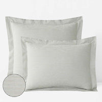 Classic Stripes and Plaids Cool Yarn-Dyed Cotton Percale Sham - Stripe Green, Standard,Stripe Green