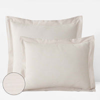 Classic Stripes and Plaids Cool Yarn-Dyed Cotton Percale Sham - Stripe Tan, Standard,Stripe Tan